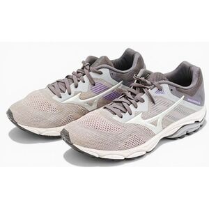 Mizuno Wave Inspire 16 Womens 9.5 Running Shoes Gray Purple Stability Gym